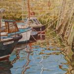 Boats moored at West bay Dorset